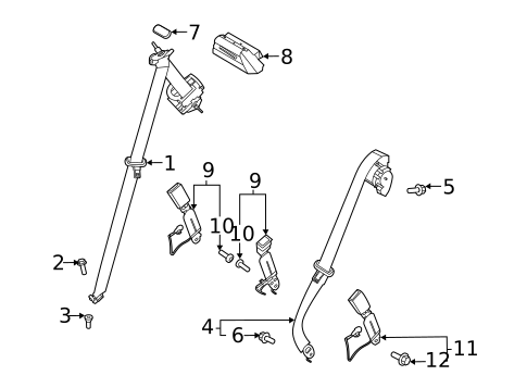 Second Row Seat Belts for 2025 Lincoln Aviator #0