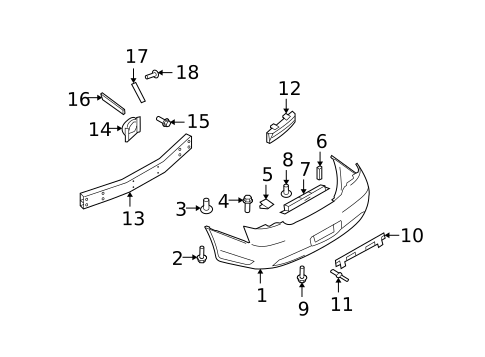 Bumper & Components - Rear for 2008 INFINITI G35 #0