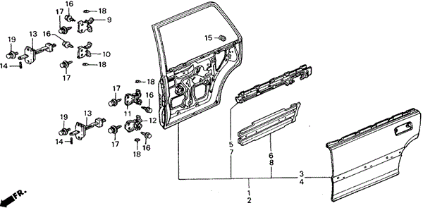 Rear Door Panels for 1991 Honda Civic #0