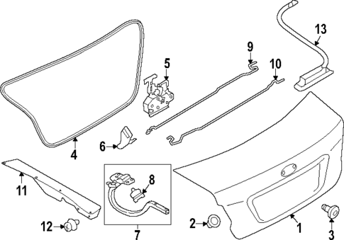 Lid & Components for 2017 Subaru Impreza #0