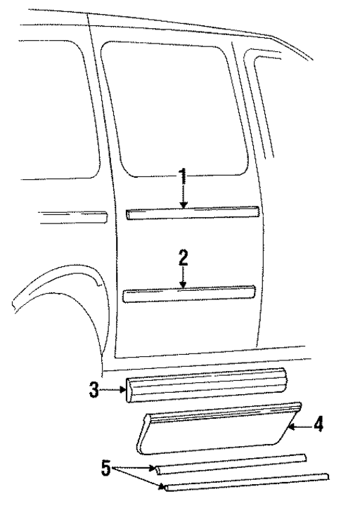 Exterior Trim - Side Door for 1995 Dodge Grand Caravan #0