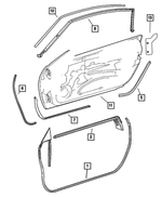 5161452AA - : Door Belt Moulding Weatherstrip, Right for Mopar Image