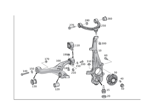 Steering Knuckle and Transverse Control Arm for 2016 Mercedes-Benz GLE550e #0