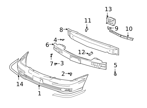 Bumper & Components - Front for 2004 Hyundai XG350 #0