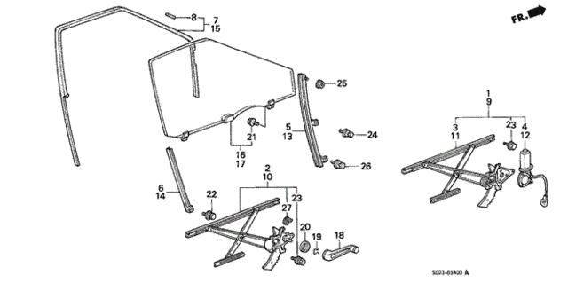 Front Door Windows (4D) 4DR for 1986 Honda Accord #0
