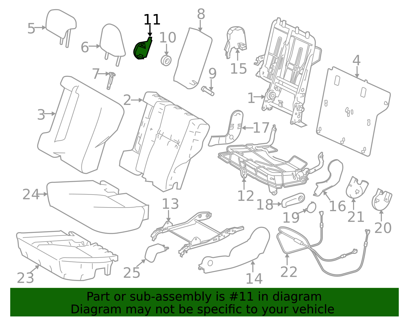 72868-0R030-A1 - Seat Back Recliner Adjustment Mechanism Cover 2013 ...
