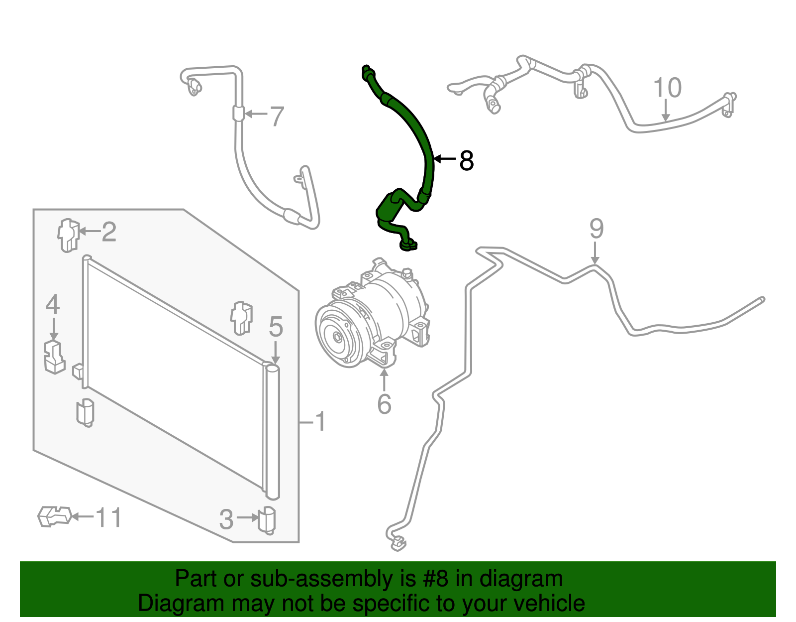 A/C Refrigerant Suction Hose - Nissan (92480-4BA1A)