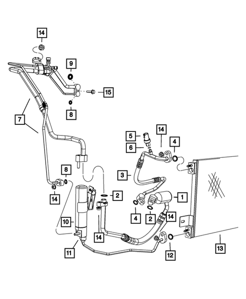 Air Conditioner and Heater Plumbing for 2011 Dodge Caliber #1