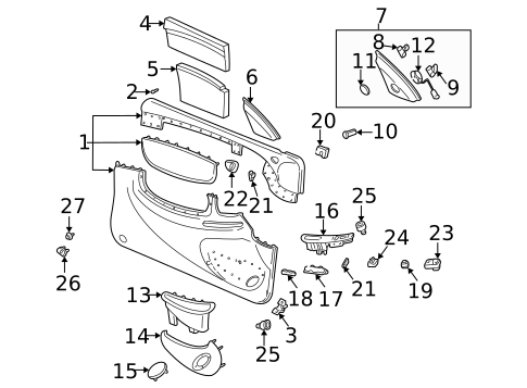 Interior Trim - Door for 2003 Oldsmobile Alero #0