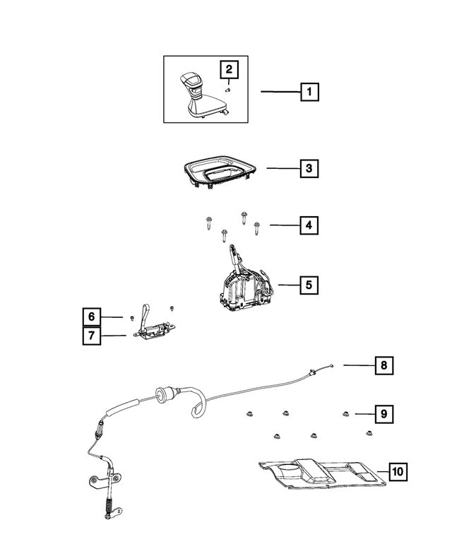 5NH921A5AN - 8HP70; 8-Speed; Automatic Transmission: Transmission Shifter for Mopar Image image