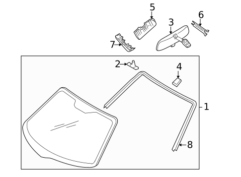 Glass - Windshield for 2010 Mazda RX-8 #0