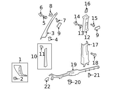 Interior Trim - Pillars for 2006 Volkswagen Jetta #0