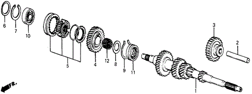 MT Mainshaft for 1984 Honda Wagovan #0