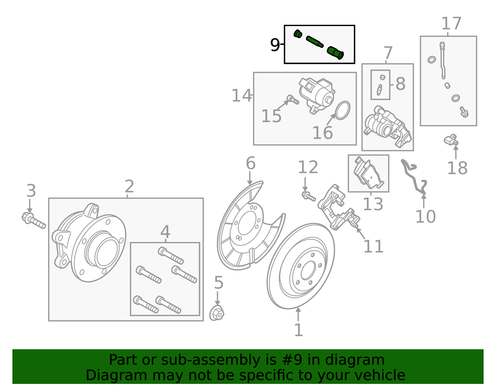 2022-2026 Ford Escape Disc Brake Caliper Pin DG9Z-2C150-C | OEM Parts ...