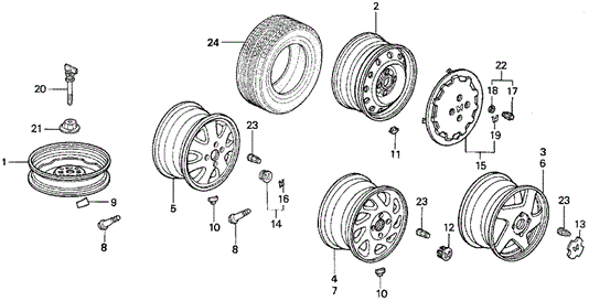 Wheel Disk for 1993 Honda Prelude #0