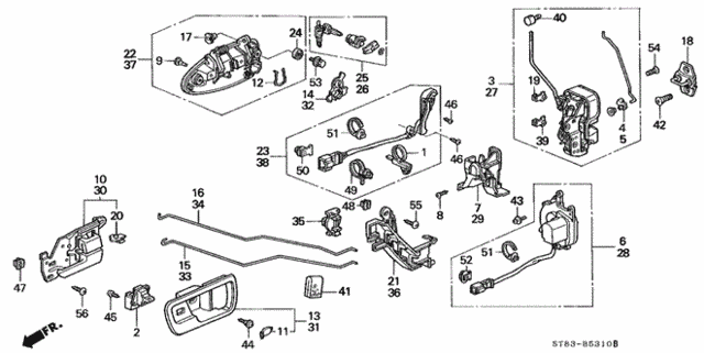 Front Door Locks for 1999 Acura Integra #0