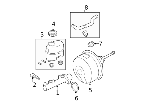 Master Cylinder - Components On Dash Panel for 2008 Ford F-150 #1