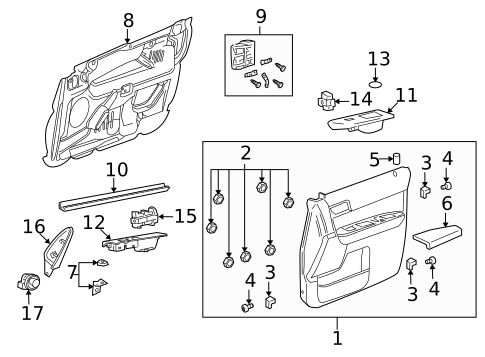 Interior Trim - Front Door for 2009 Mazda Tribute #0
