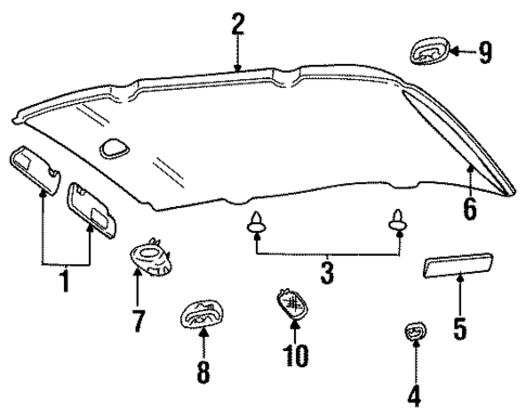 Interior Trim - Roof for 1998 Dodge Caravan #0