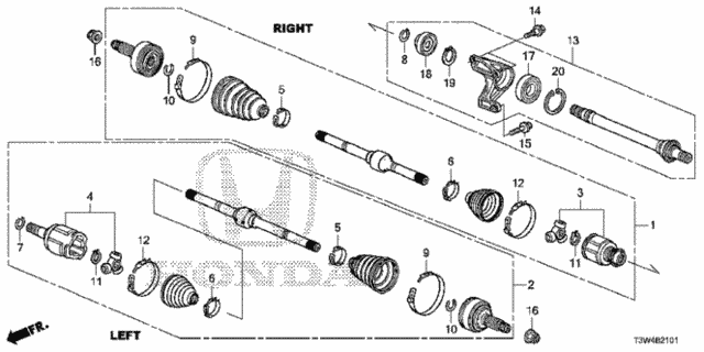 Driveshaft - Half Shaft (2) for 2017 Honda Accord #0