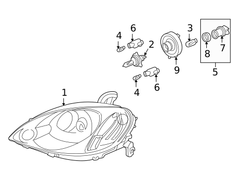 Headlamp Components for 2004 Honda Insight #0
