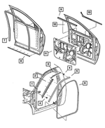 55276172AL - Doors and Related Parts: Front Door Watershield, Right for Mopar Image