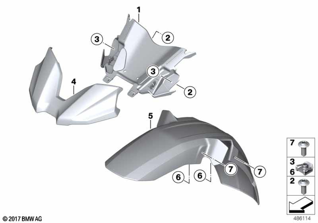 46618564539 - Frame and Mounting Parts: Front Wheel Fender, Upper - Rohteil/blank for BMW-Motorrad Image