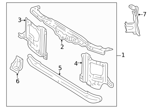 Radiator Support for 2000 Toyota Land Cruiser #0