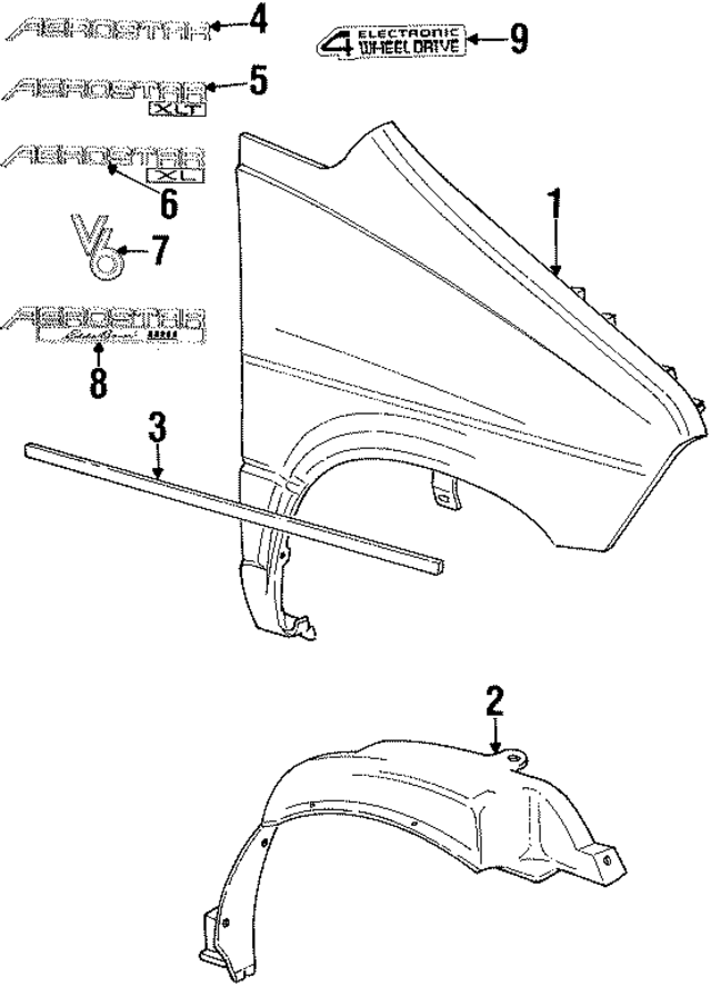 E4TZ16228E - Body: Nameplate for Ford: Aerostar, Ranger Image