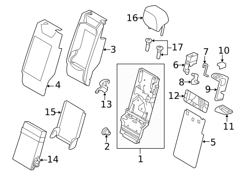 Rear Seat Components for 2018 Porsche Cayenne #2