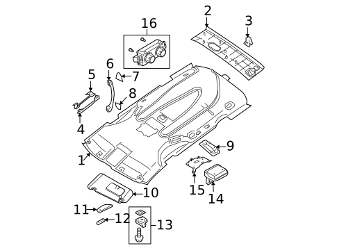 Interior Trim - Roof for 2005 Nissan Quest #1