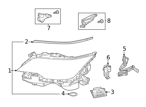 Headlamp Components for 2024 Lexus LX600 #1