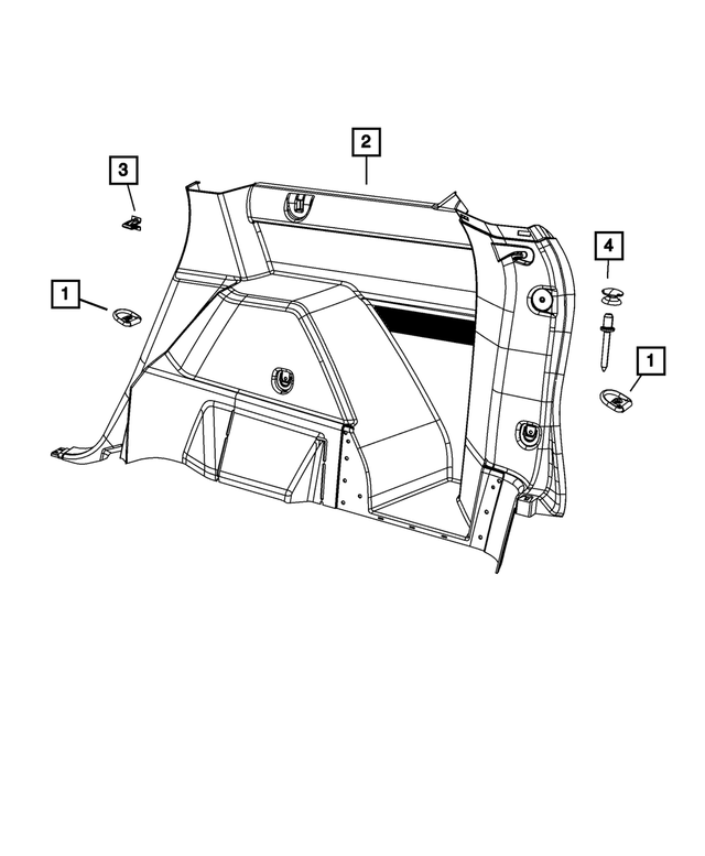 1JW25DK7AB - : Quarter Trim Panel, Left for Mopar Image
