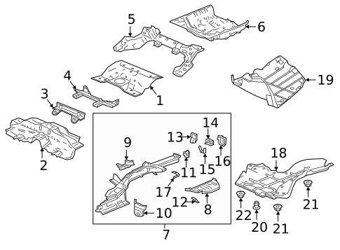Rear Floor & Rails for 2021 Honda Accord #0