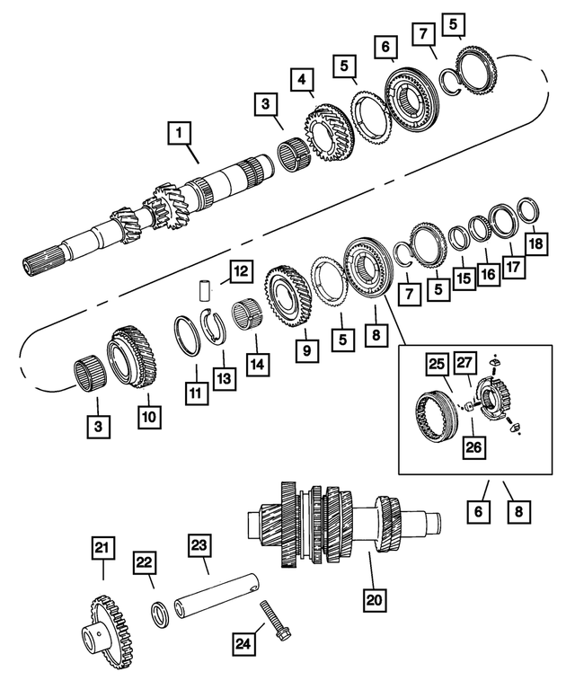 5134959AA - NVG Manual Transaxle 5 Speed: Transaxle Input Shaft Package for Mopar Image image