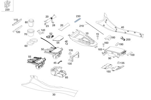 Housing with Tray, Armrest, and Ashtray for 2021 Mercedes-Benz AMG GT Black Series #0