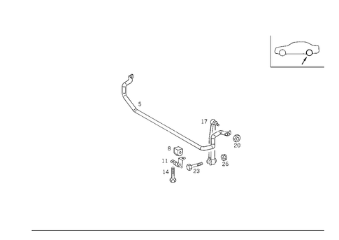 Rear Torsion Bar-Standard Spring Suspension for 2003 Mercedes-Benz CLK430 #0