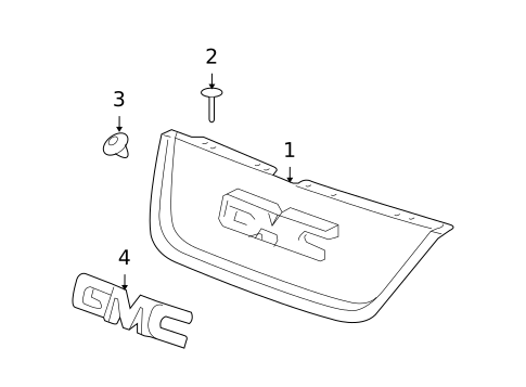 Grille & Components for 2008 GMC Acadia #0
