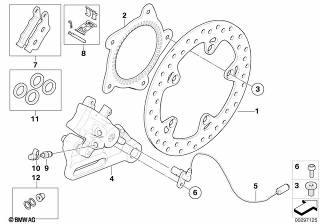 34217707809 - : Repair Kit For Brake Pads, Rear for BMW-Motorrad Image