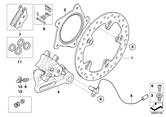 34212330312 - Brakes: Repair Kit, Rubber Cover -  for BMW-Motorrad Image