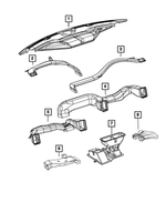 68050665AA - Air Conditioners and Heaters: Demister Duct for Dodge: Ram 1500, Ram 2500, Ram 3500 | Ram: 1500, 1500 Classic, 2500, 3500 Image