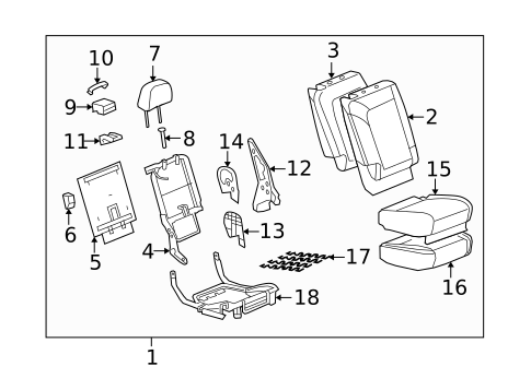 Rear Seat Components for 2008 Saturn Vue #2