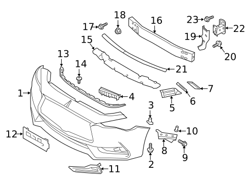Bumper & Components - Front for 2019 INFINITI Q60 #0