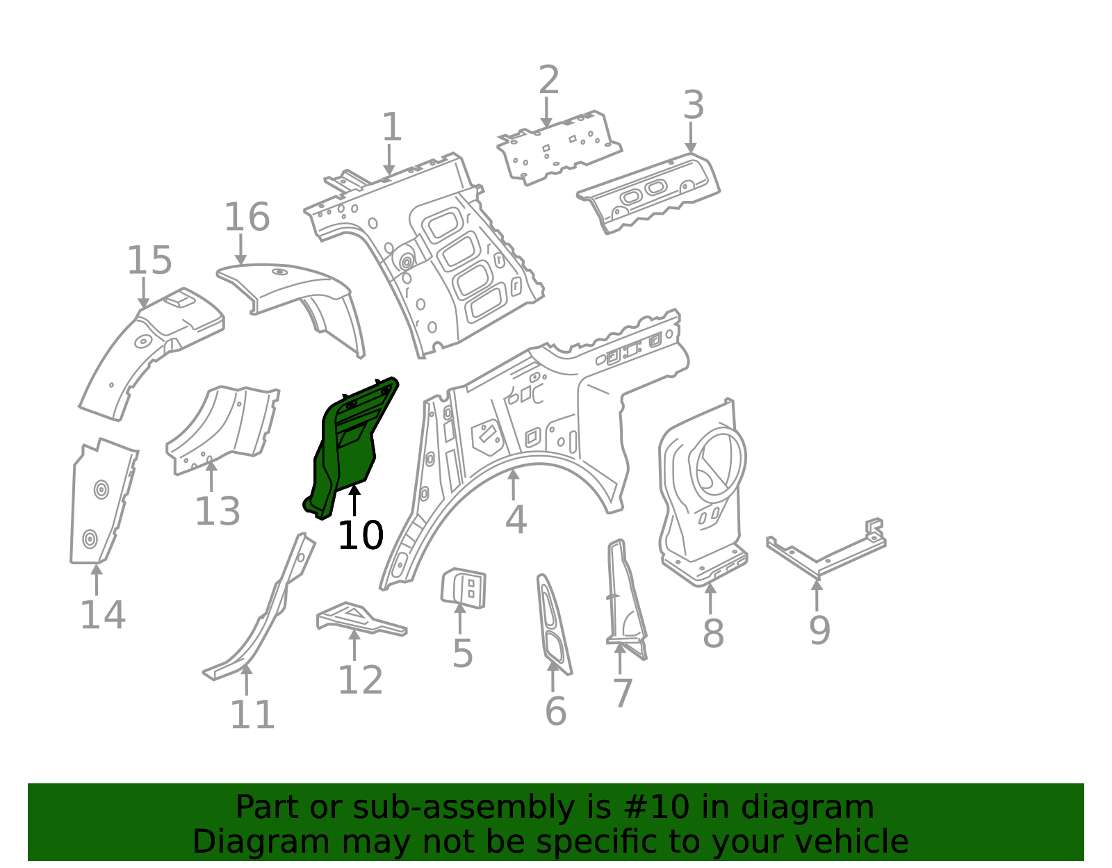 22945684 2015-2020 GM Driver Side Body Side Inner Panel Filler 22958204 GM ...