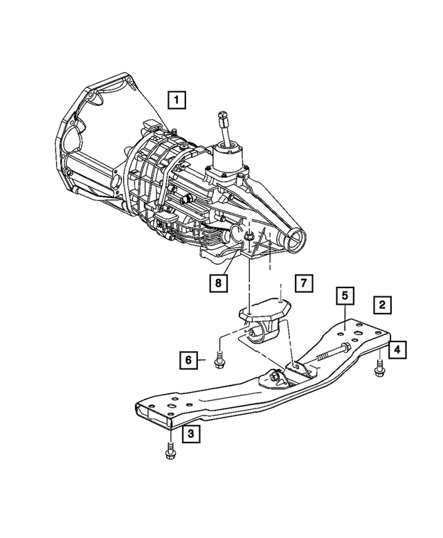 52128702AB - Engine Mounting: Transmission Crossmember for Jeep: Liberty Image