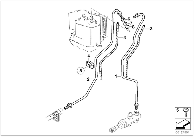 34322338113 - : Brake Pipe, Outlet, Rear for BMW-Motorrad Image