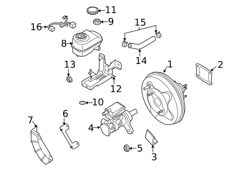 Master Cylinder - Components On Dash Panel for 2011 Mazda CX-7 #0