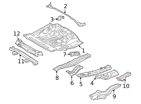 Rear Floor & Rails for 2009 Toyota Highlander #0