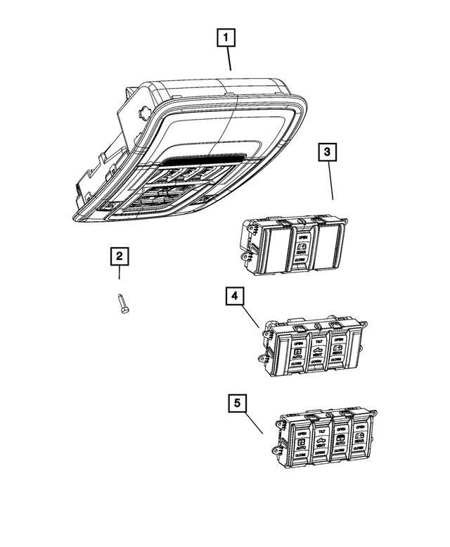 6EM28TX7AC - Interior Trim: Overhead Console Switch for Mopar Image