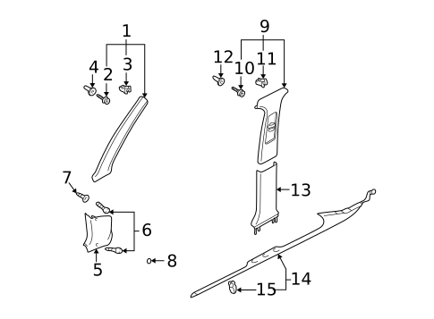 Interior Trim - Pillars for 2002 Volkswagen Passat #1